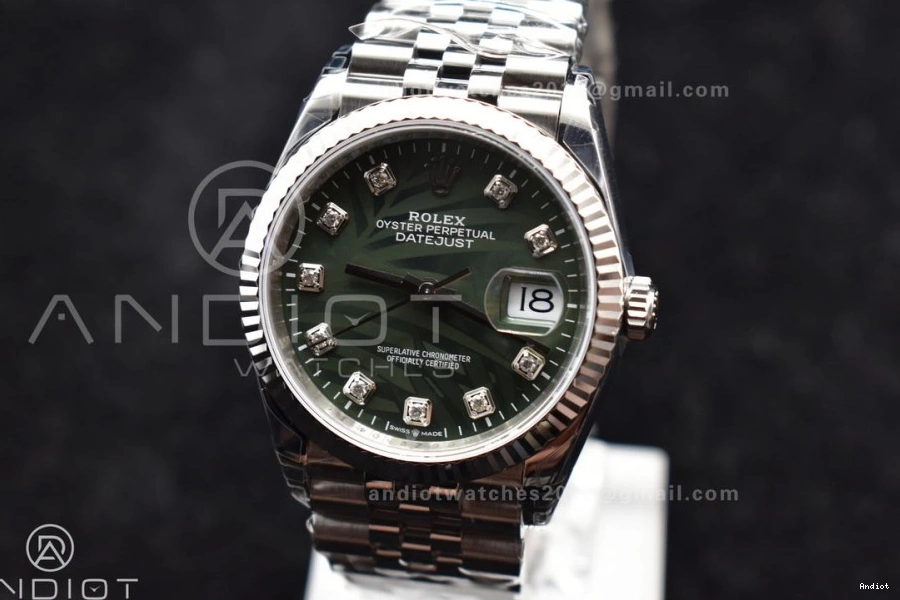 573 Best Green Bracelet Diamond VS VSF 36 ModernLook On Edition Jubilee SS 904L 126234 1:1 DateJust Steel Dial 0812
